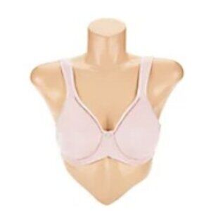 Breezies Soft Shimmer Microfiber Unlined Underwire Bra Pink Dogwood/Mocha 48DDD
